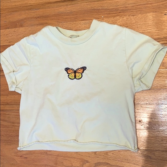 Brandy Melville light green/cream cropped shirt - Picture 1 of 4